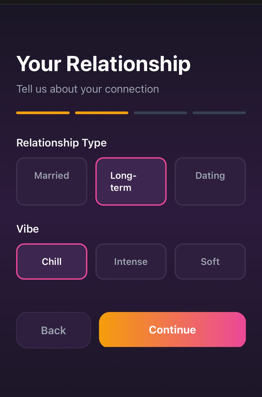 Relationship setup