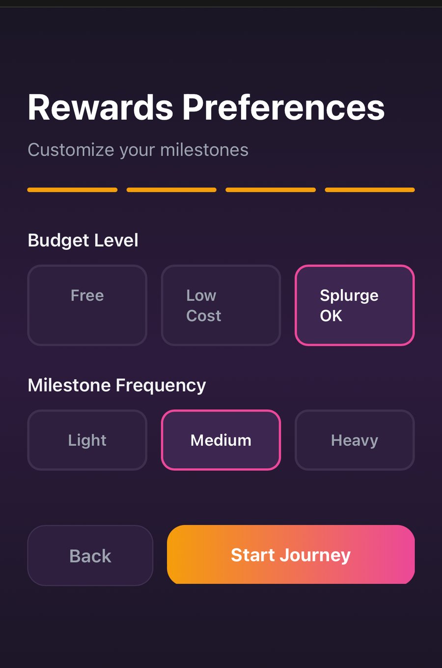 Rewards preferences